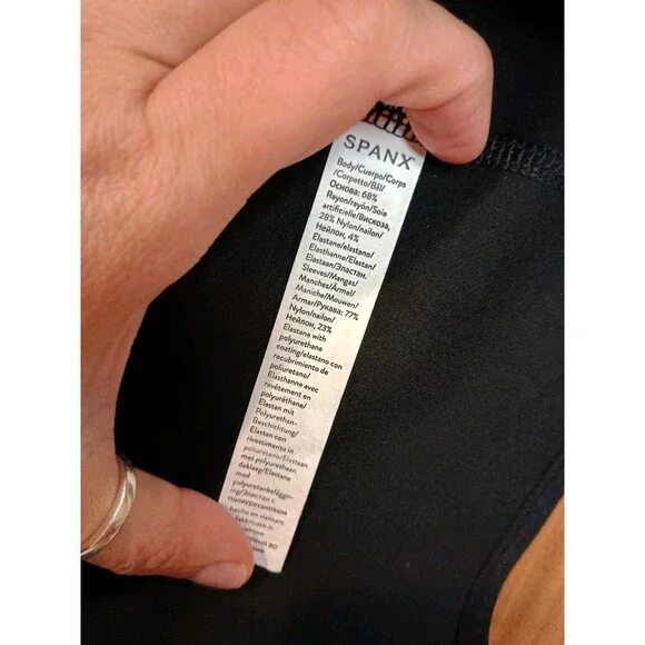 SPANX Womens Jacket Drape Front Ponte Fabric Black Size 2X Cardigan - Picture 6 of 9